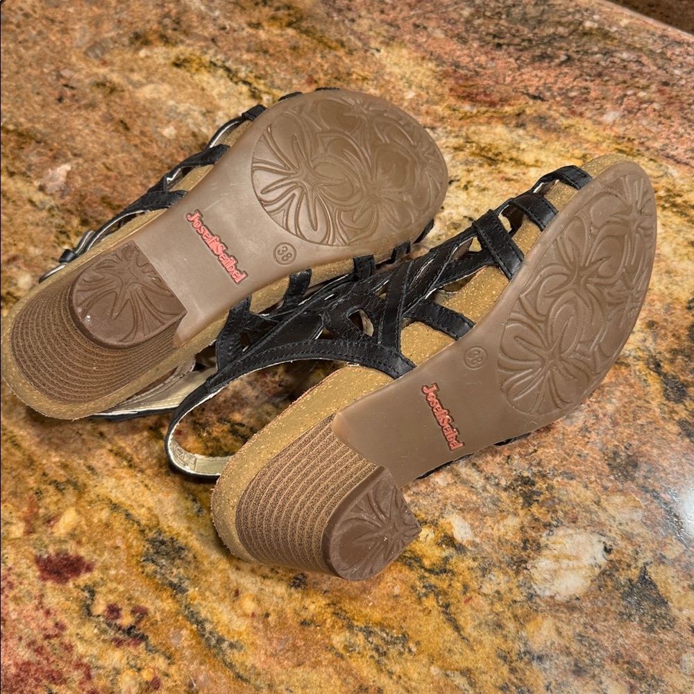 Josef Seibel Black Women's Sandals 38 - Picture 3 of 5